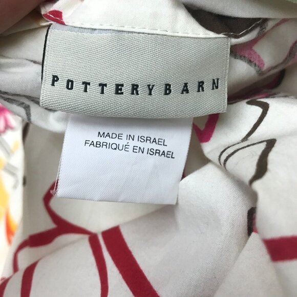 POTTERY BARN Full/ Queen Girl Teen Duvet Cover  Organic Cotton White Pink Floral - Picture 2 of 5